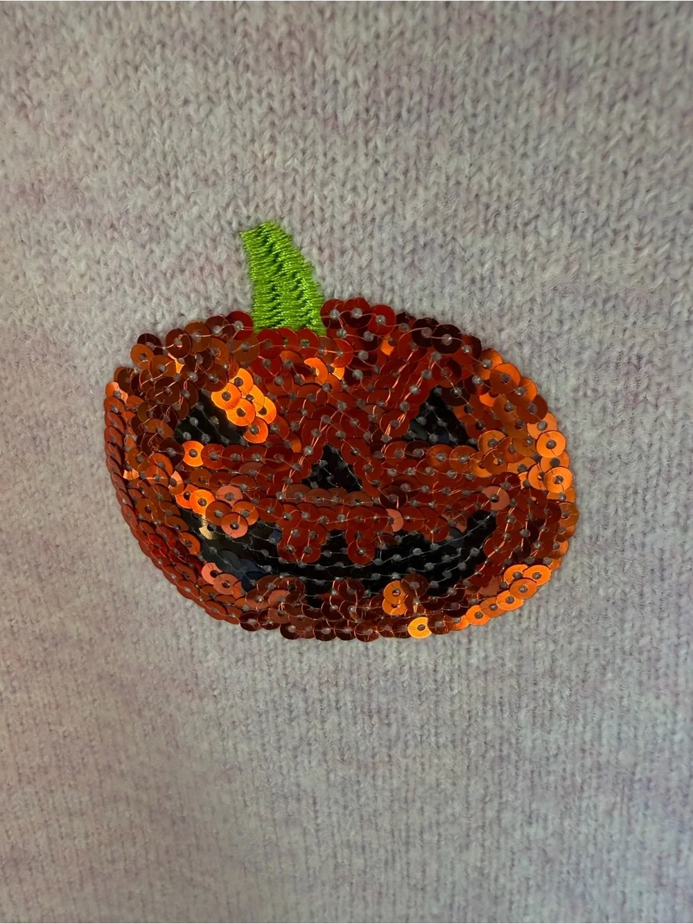 Darling Lavender Pumpkin Sequin Crewneck Sweater 🎃